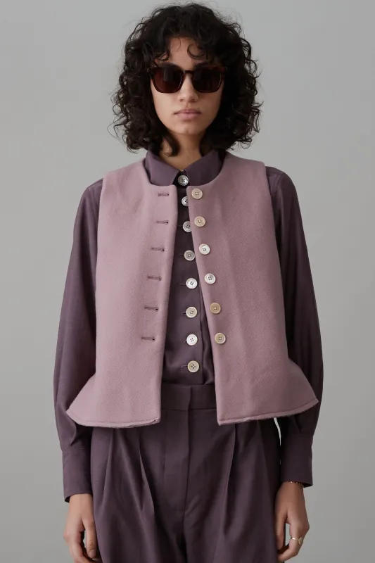 JACOB VEST | MAUVE TWILL MELTON WOOL made by Caron Callahan