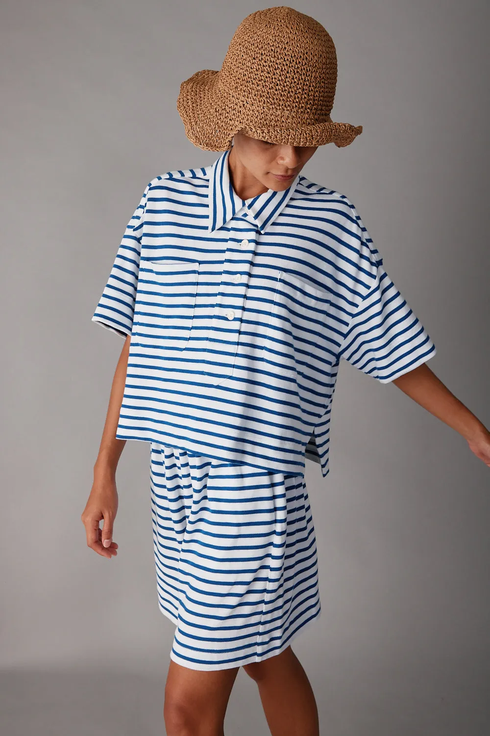 ISSA TOP | BLUE & WHITE STRIPE JERSEY sold by Caron Callahan product image thumbnail 5