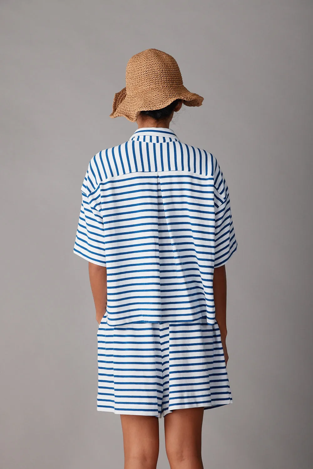 ISSA TOP | BLUE & WHITE STRIPE JERSEY sold by Caron Callahan product image thumbnail 3