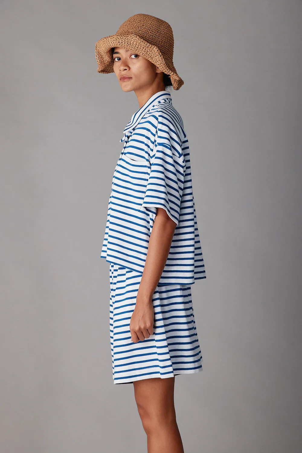 ISSA TOP | BLUE & WHITE STRIPE JERSEY sold by Caron Callahan product image thumbnail 2