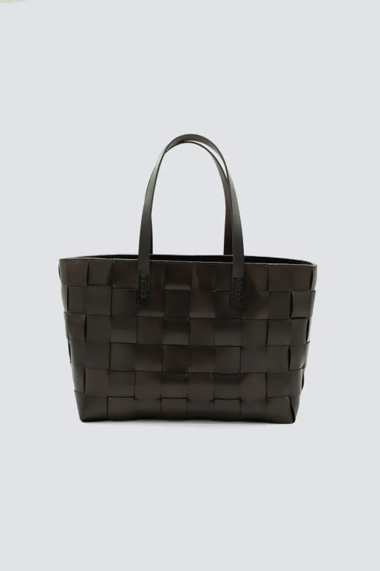 Japan Tote Dark Brown w/ flat handles made by Dragon Diffusion