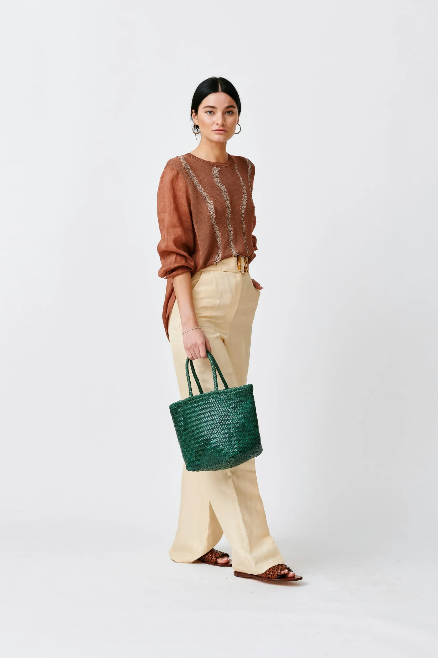 Grace Basket Small Forest Green sold by Dragon Diffusion product image thumbnail 3