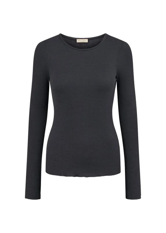 Tamra W, Uld Rib T-shirt - Night sold by MarMar