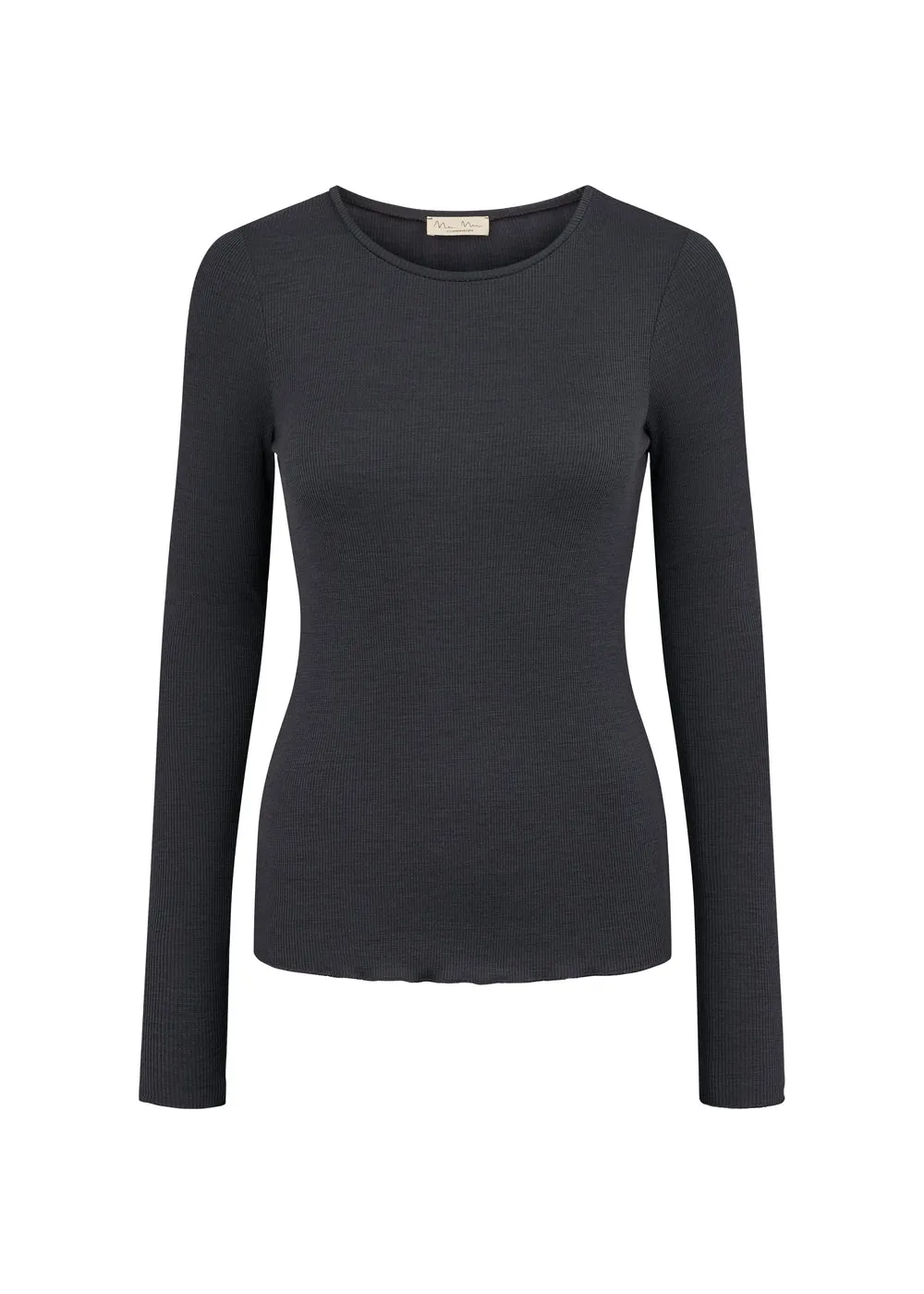 Tamra W, Uld Rib T-shirt - Night sold by MarMar