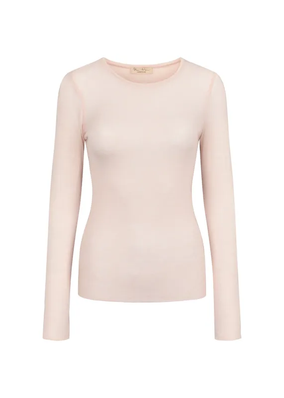 Tamra W, Uld Pointelle T-shirt - Pink Dahlia made by MarMar