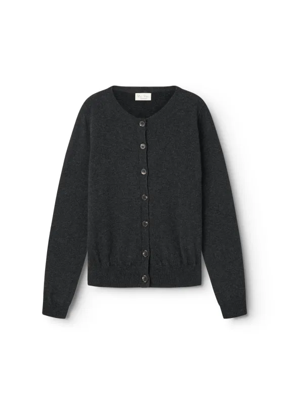 Tepi W, Cashmere Cardigan - Black Gray Melange made by MarMar