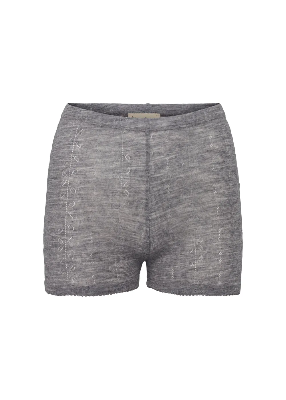 Poe W, Wool Pointelle Underpants - Grey Melange sold by MarMar