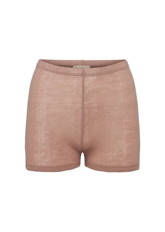 Poe W, Wool Pointelle Briefs - Burnt Rose sold by MarMar