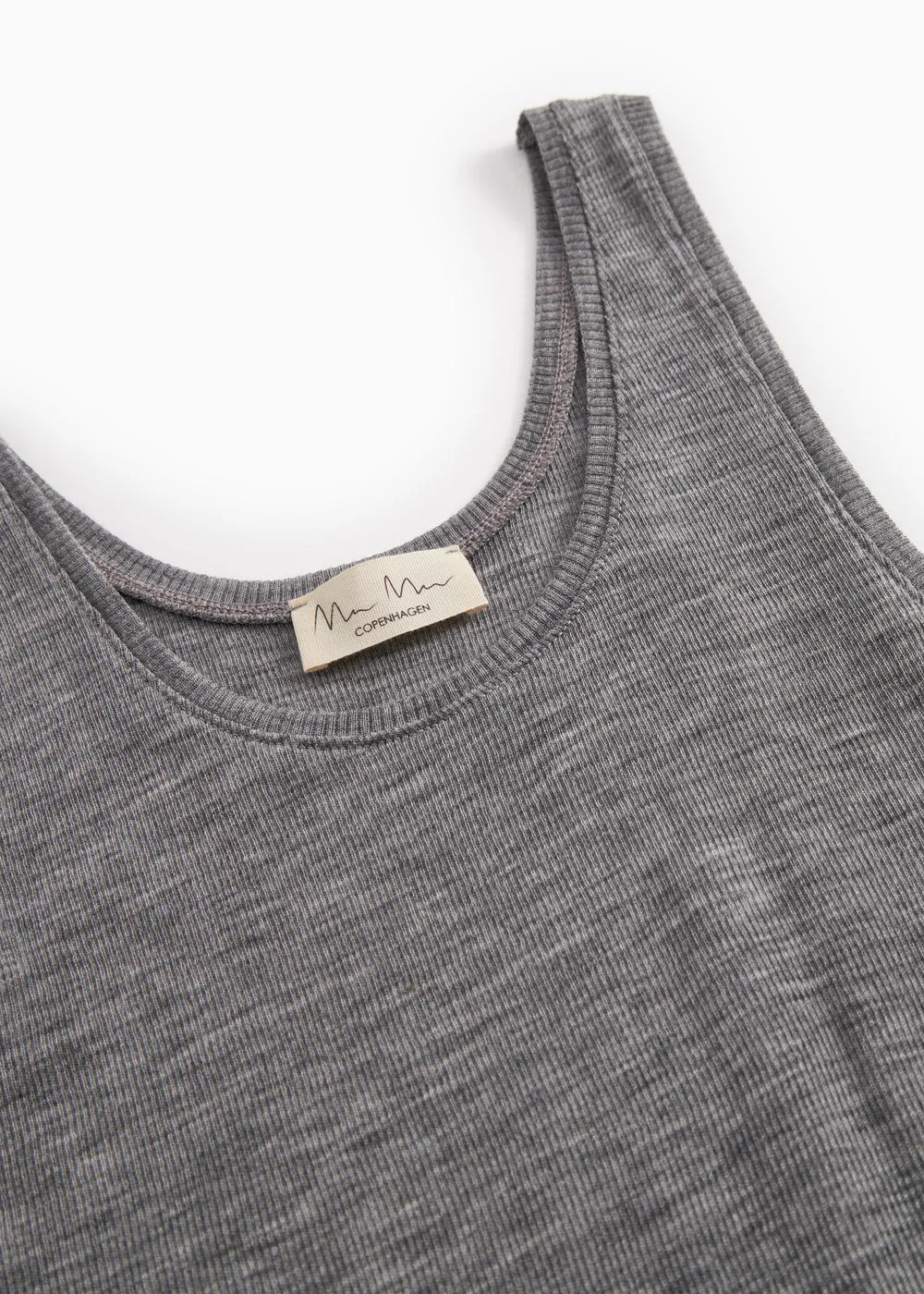 Tevo W, Wool Rib Undershirt - Grey Melange sold by MarMar product image thumbnail 3