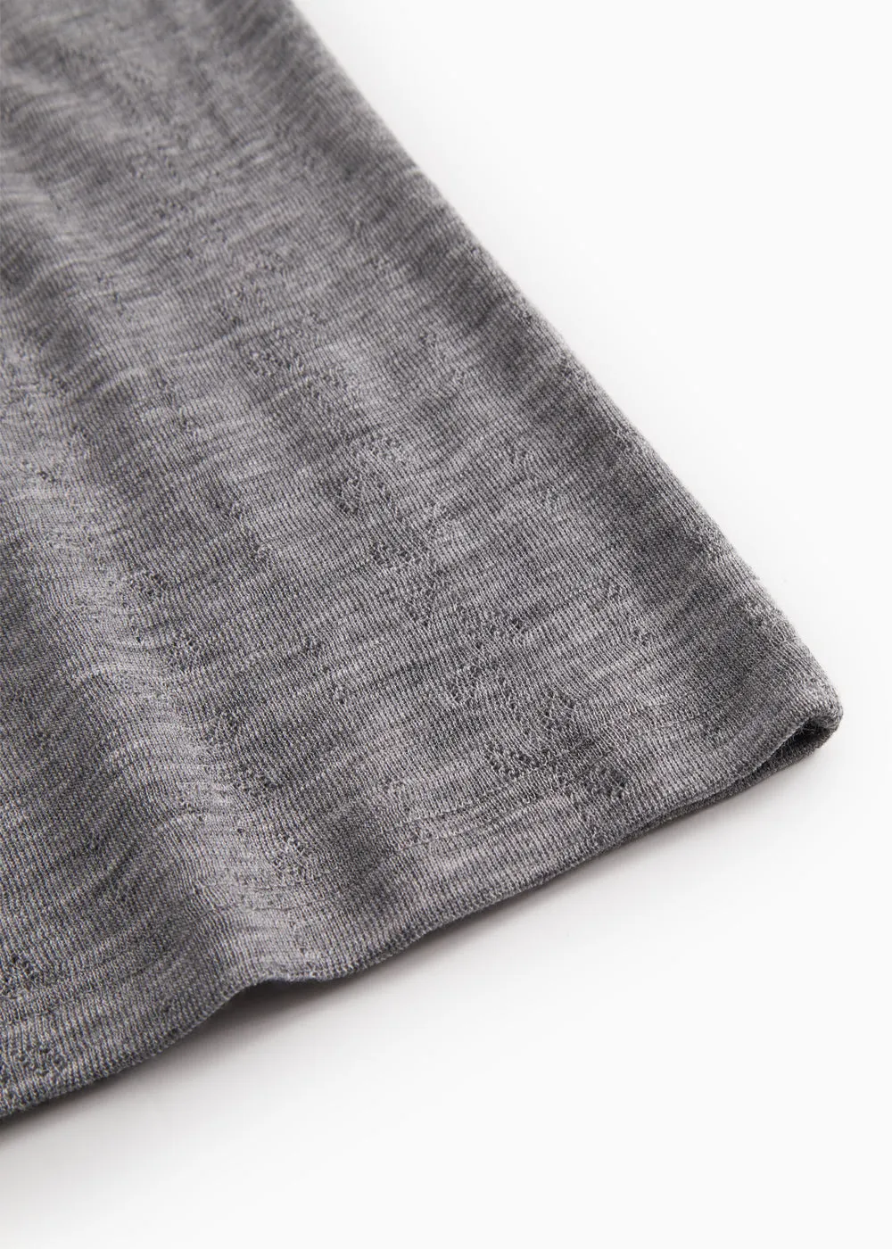 Tevo W, Wool Pointelle Undershirt - Grey Melange sold by MarMar product image thumbnail 4