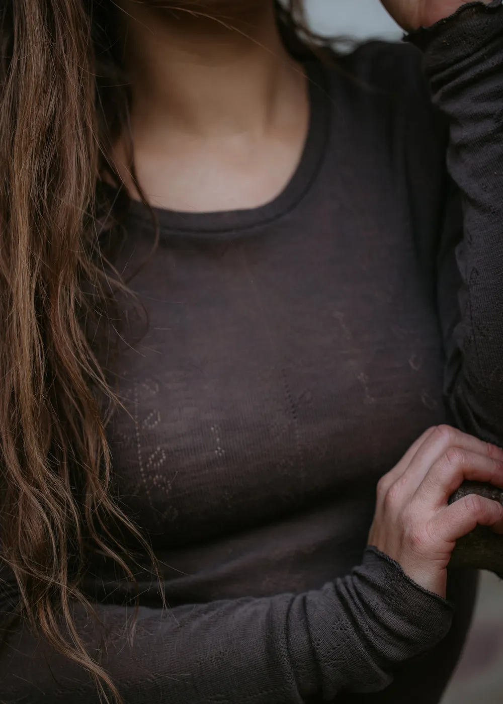 Tamra W, Wool Pointelle T-shirt - Terre sold by MarMar product image thumbnail 2