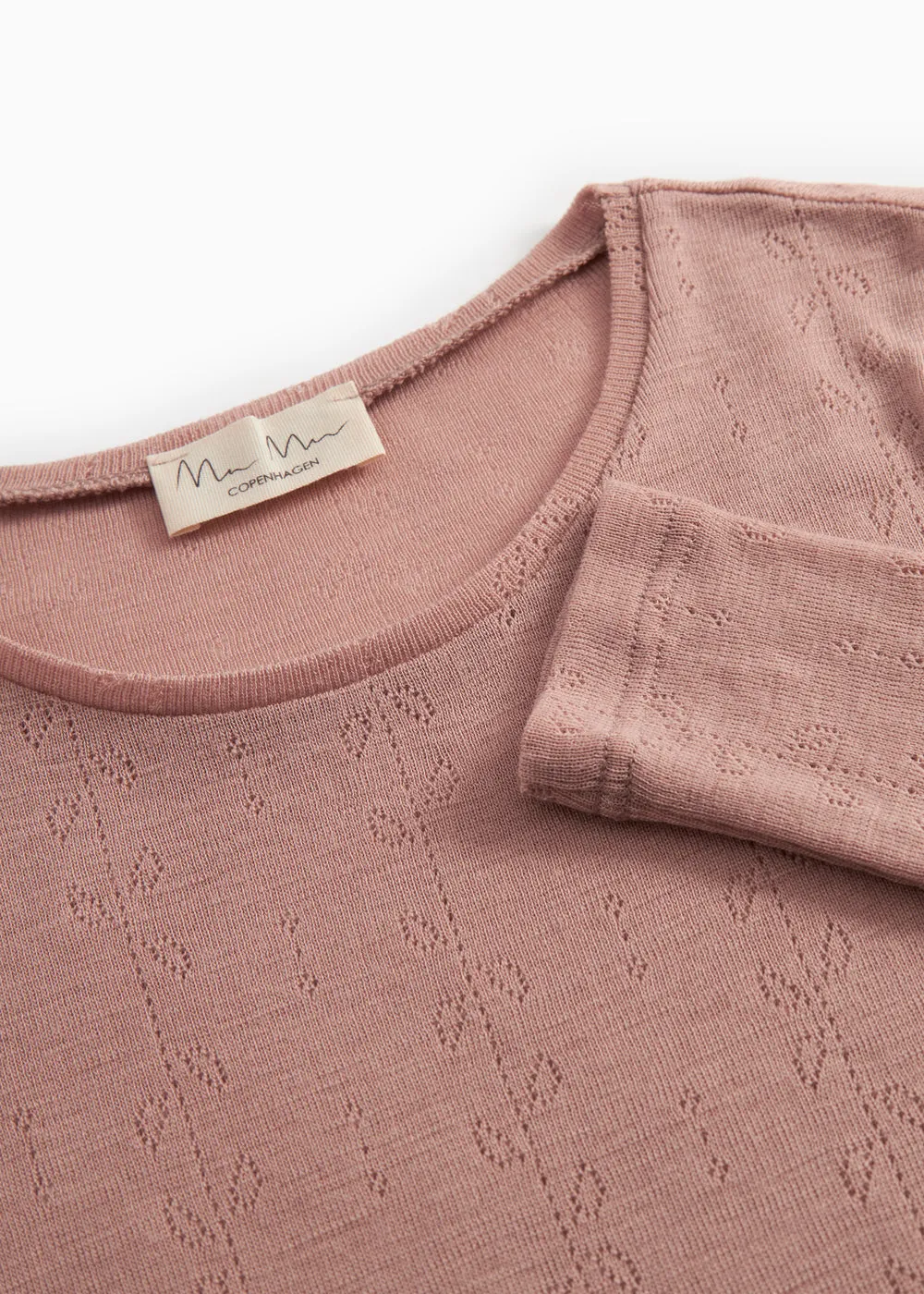 Tamra W, Wool Pointelle T-Shirt - Burnt Rose sold by MarMar product image thumbnail 4