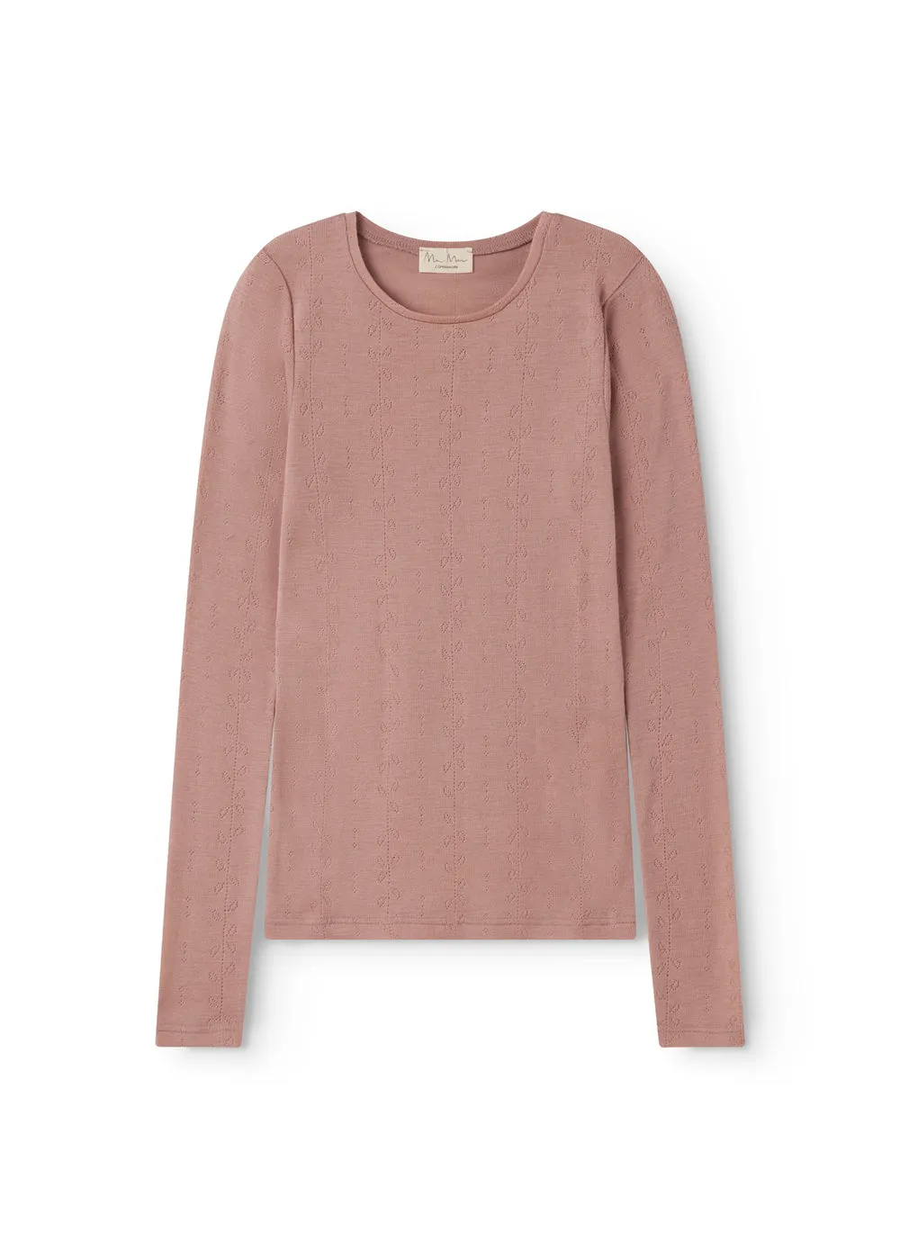 Tamra W, Wool Pointelle T-Shirt - Burnt Rose sold by MarMar