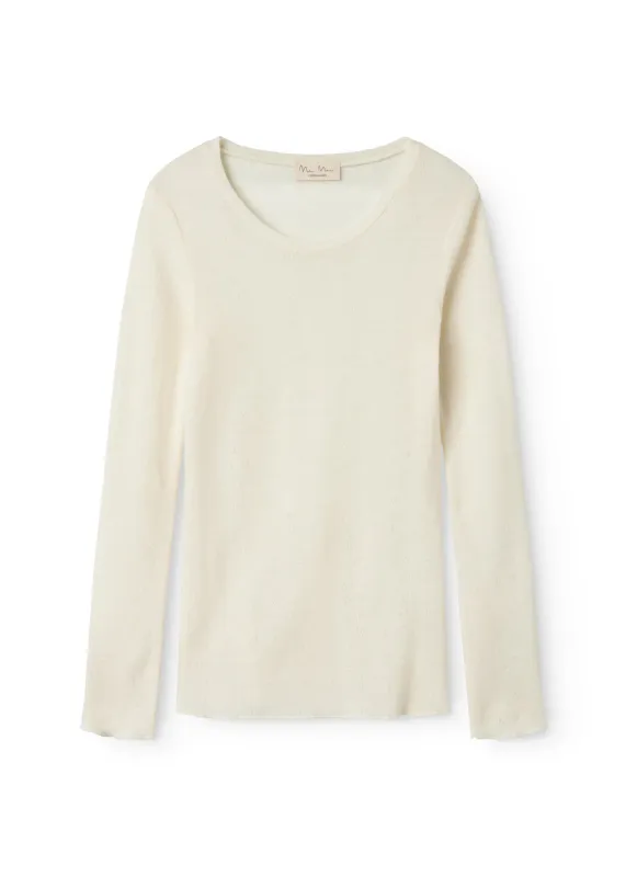 Tamra W, Wool Pointelle T-shirt - Natural sold by MarMar