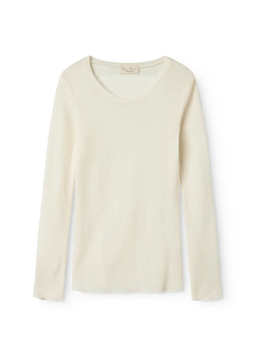 Tamra W, Wool Pointelle T-shirt - Natural sold by MarMar