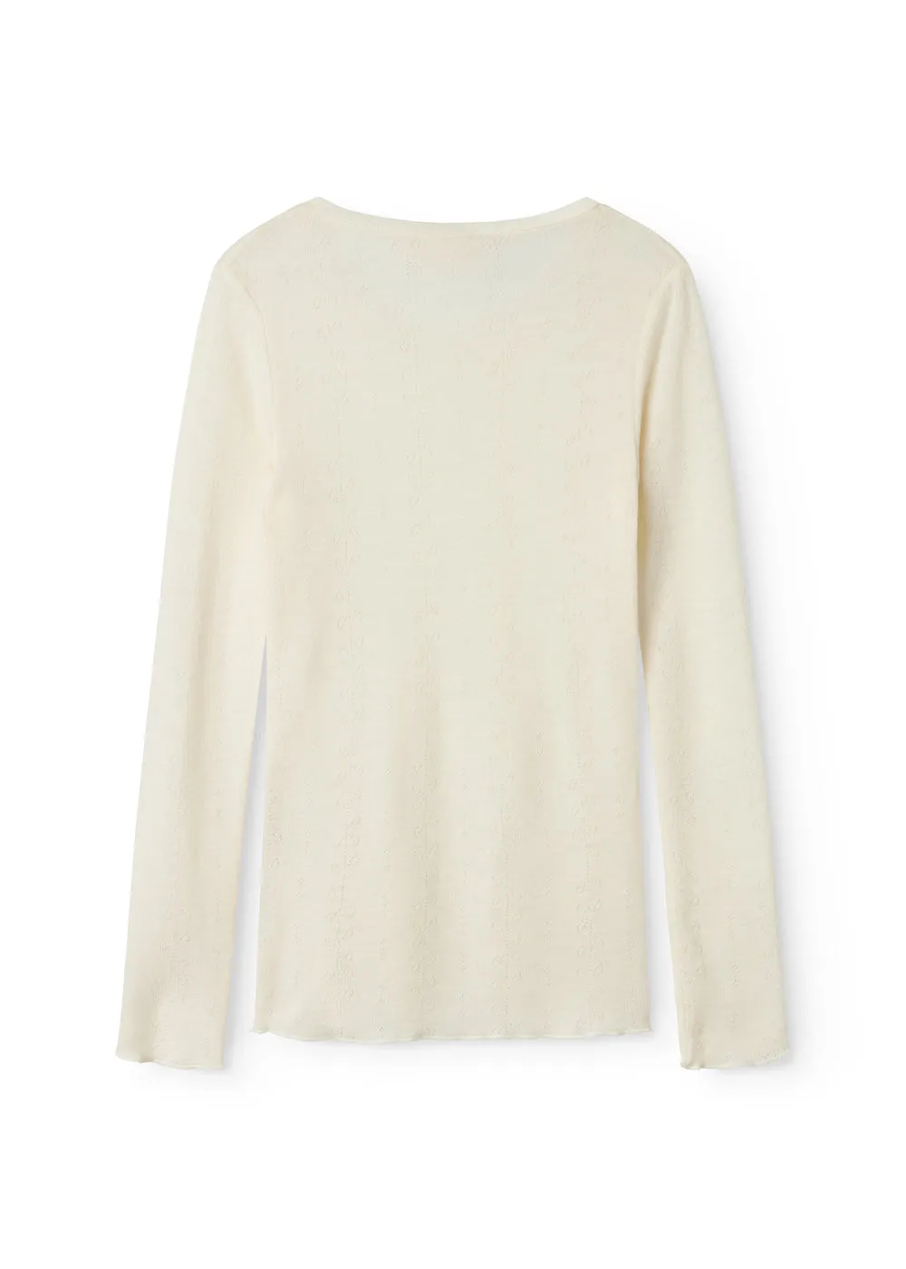 Tamra W, Wool Pointelle T-shirt - Natural sold by MarMar product image thumbnail 2