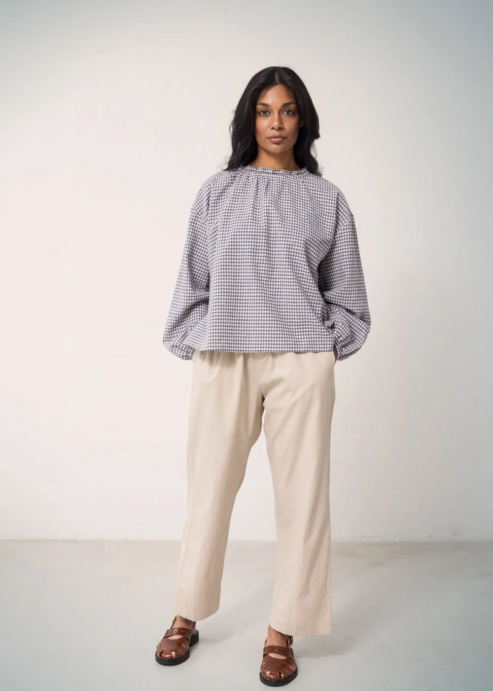 Tipo W - Blouse, Navy Check sold by MarMar product image thumbnail 2