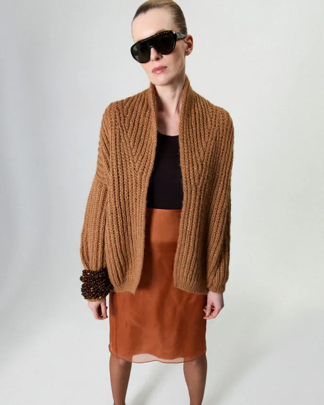 Chunky Alpaca Brioche Shawl Collared Cardigan | Sale sold by Maiami product image thumbnail 3