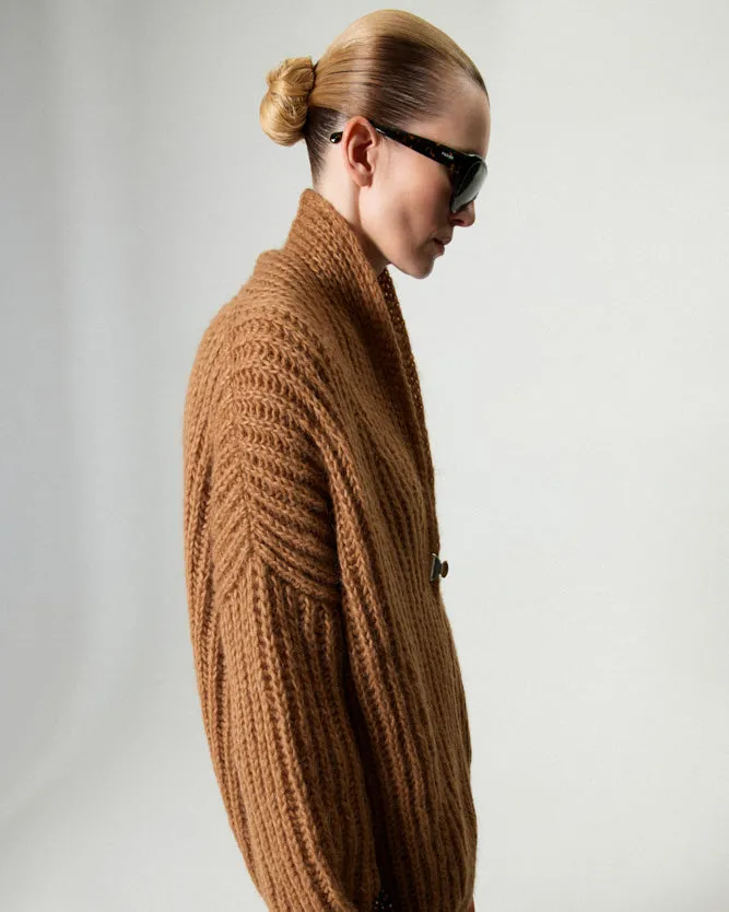 Chunky Alpaca Brioche Shawl Collared Cardigan | Sale sold by Maiami product image thumbnail 4