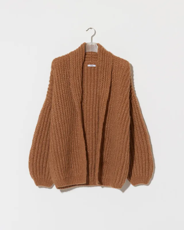 Chunky Alpaca Brioche Shawl Collared Cardigan | Sale made by Maiami