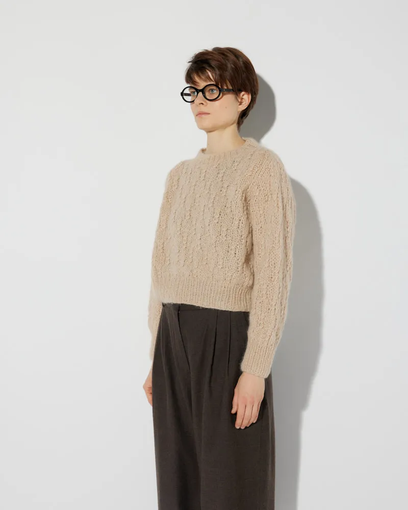 Chunky Alpaca Short Pullover with Cable Pattern sold by Maiami product image thumbnail 3