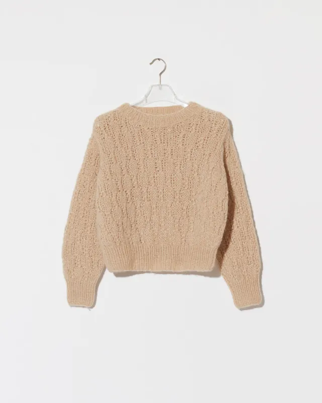 Chunky Alpaca Short Pullover with Cable Pattern sold by Maiami