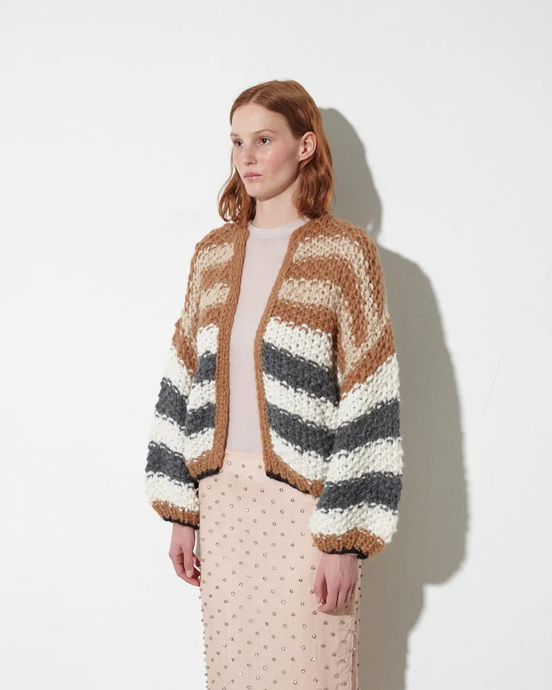 Chunky Alpaca Pearl Pattern Bomber, Striped sold by Maiami product image thumbnail 3