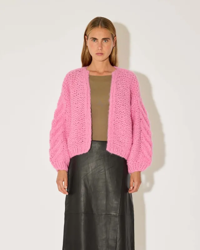 Fleecy Alpaca Cable Bomber Cardigan | Sale made by Maiami