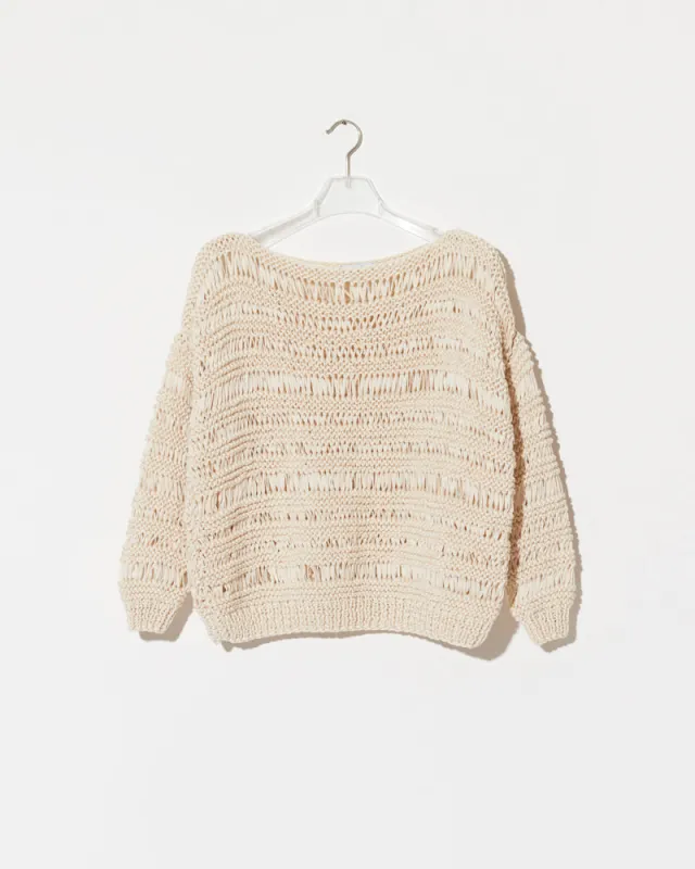 Sale | Cotton Fringed Oversized Pullover made by Maiami