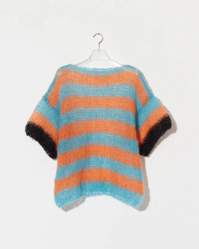 Mohair Light Long T-Shirt with Stripes made by Maiami