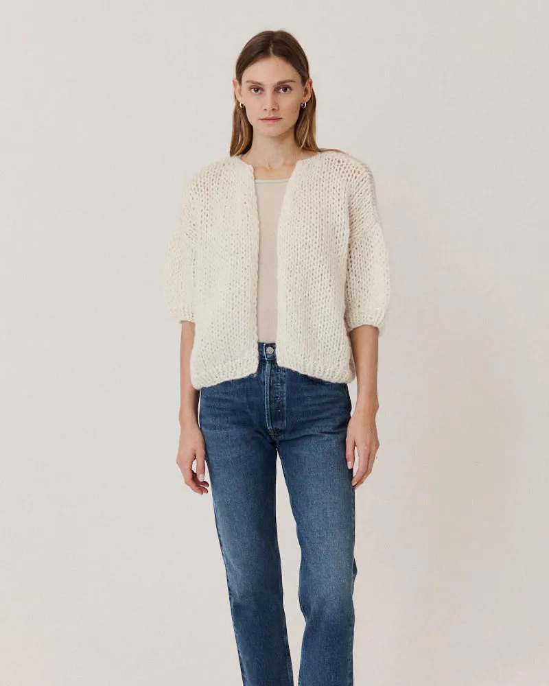 Alpaca Bomber Cardigan, Short Sleeves sold by Maiami product image thumbnail 5