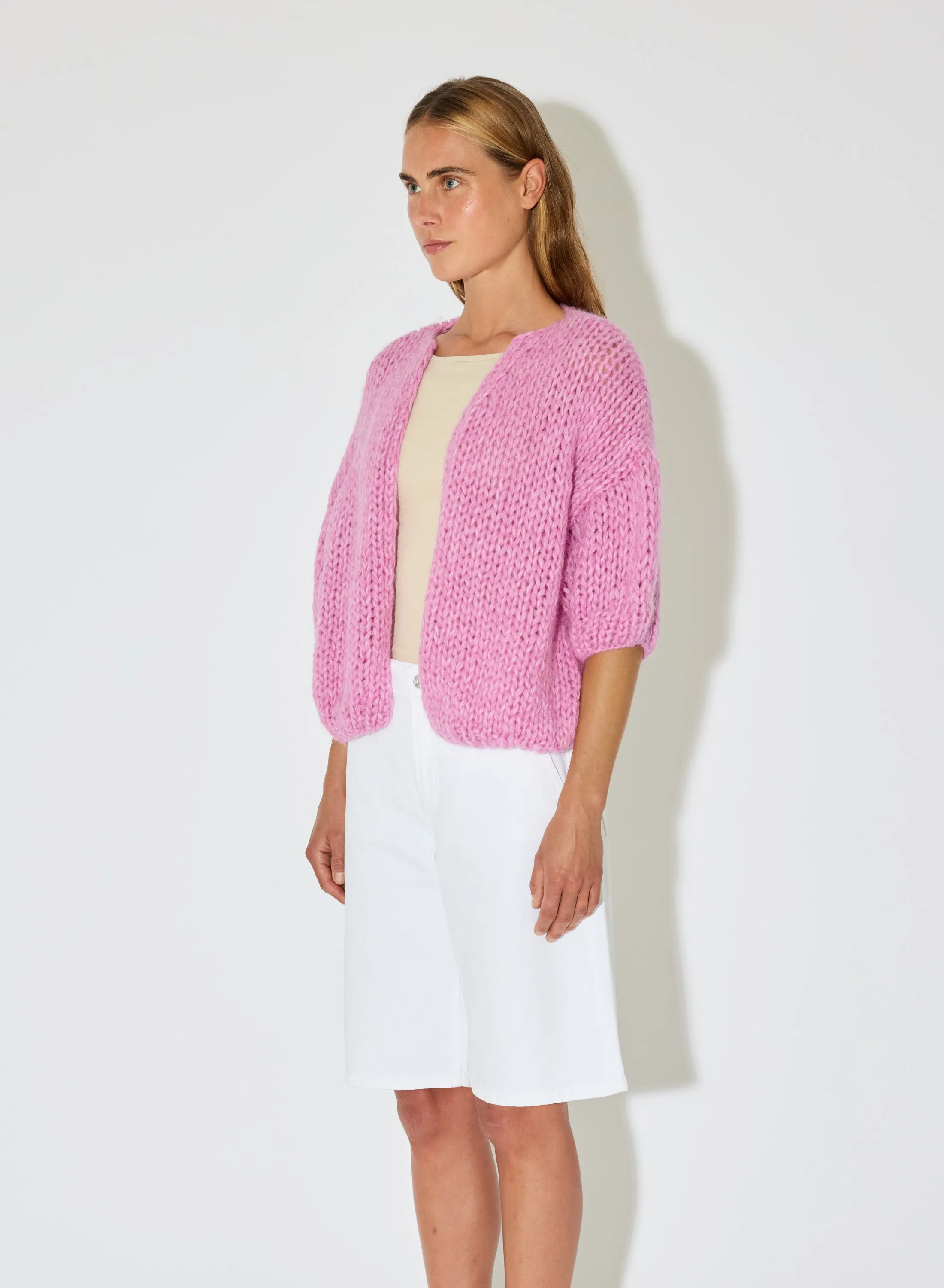 Alpaca Bomber Cardigan, Short Sleeves sold by Maiami product image thumbnail 2
