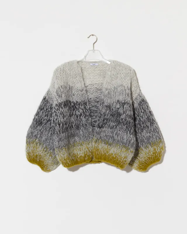 Fleecy Alpaca Ombre Bomber Cardigan made by Maiami