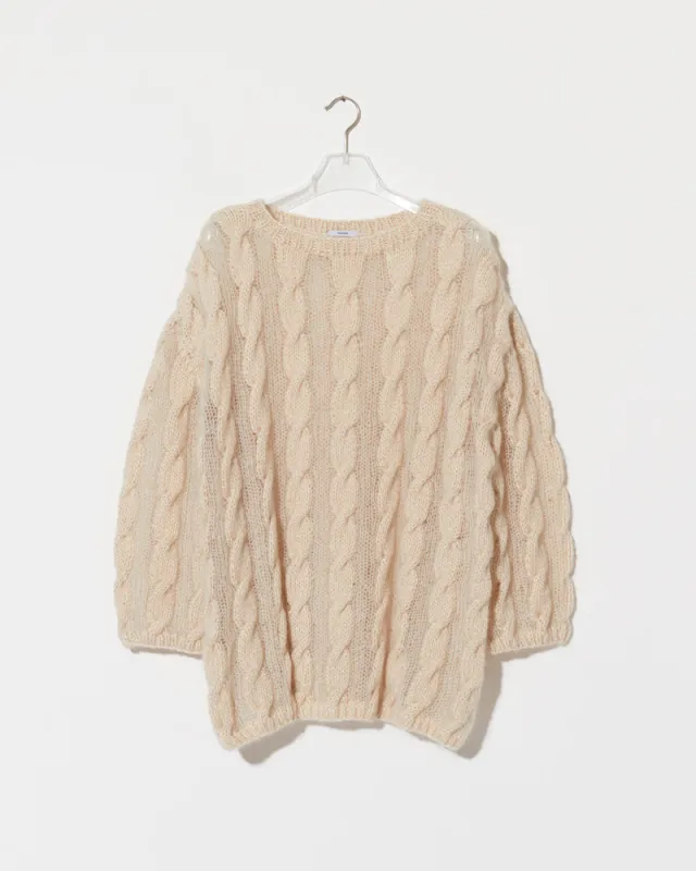 Archive Sale | Cotton Mohair Cable Pullover made by Maiami