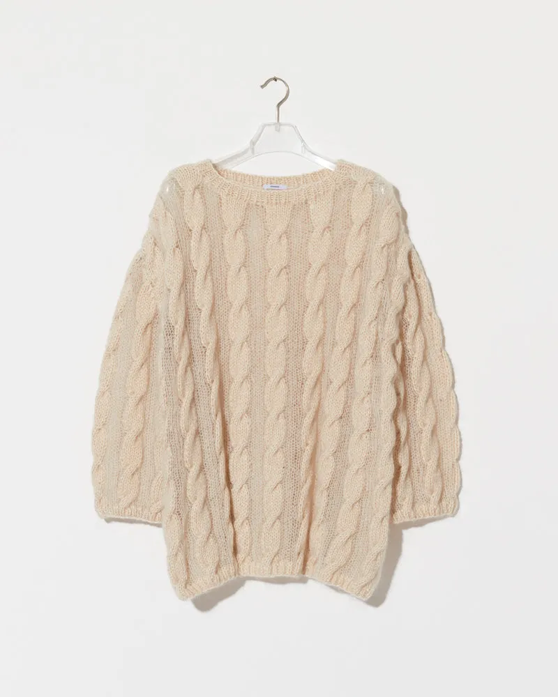 Archive Sale | Cotton Mohair Cable Pullover sold by Maiami