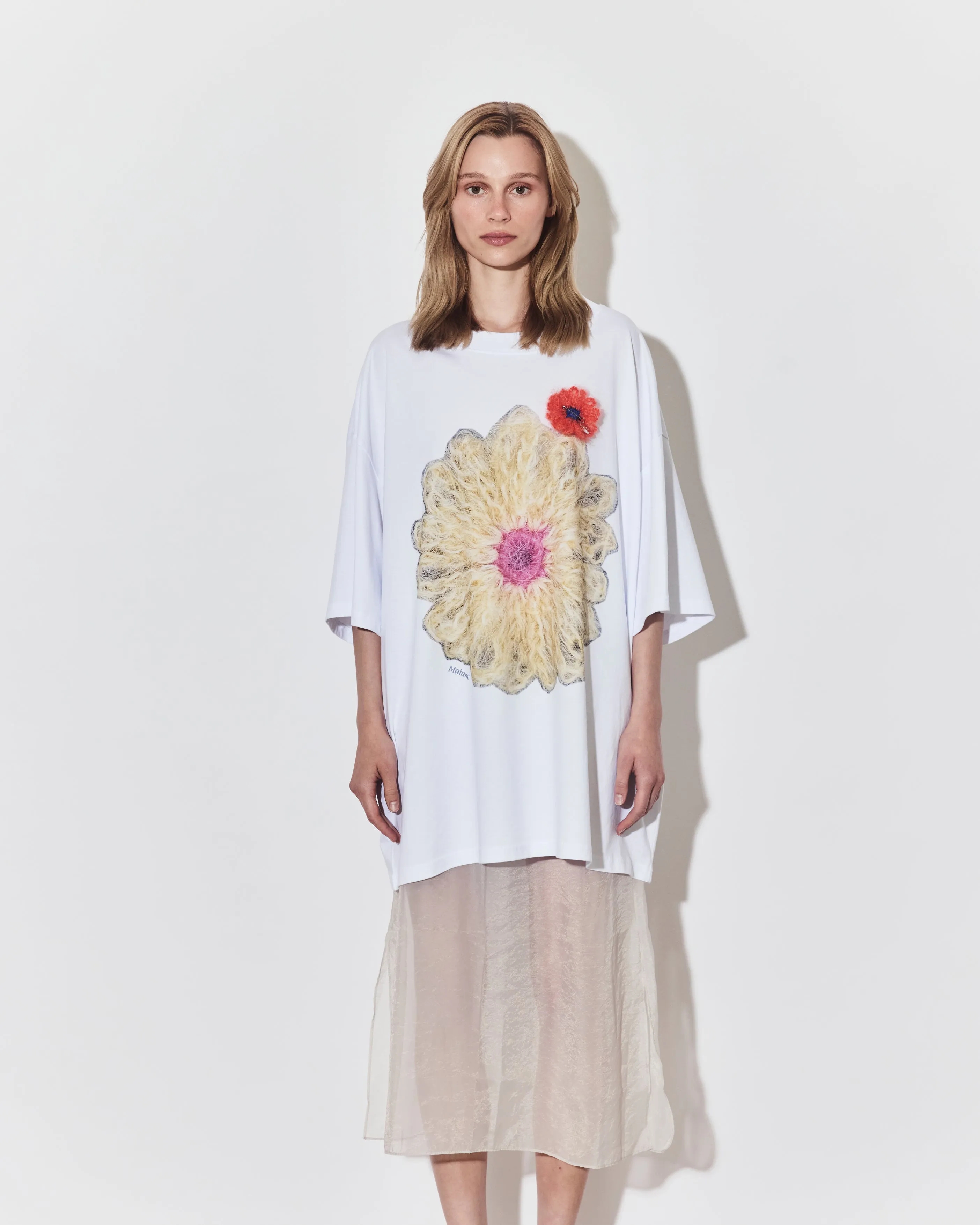 Sale | Cotton T-Shirt Dress with Flower Print sold by Maiami