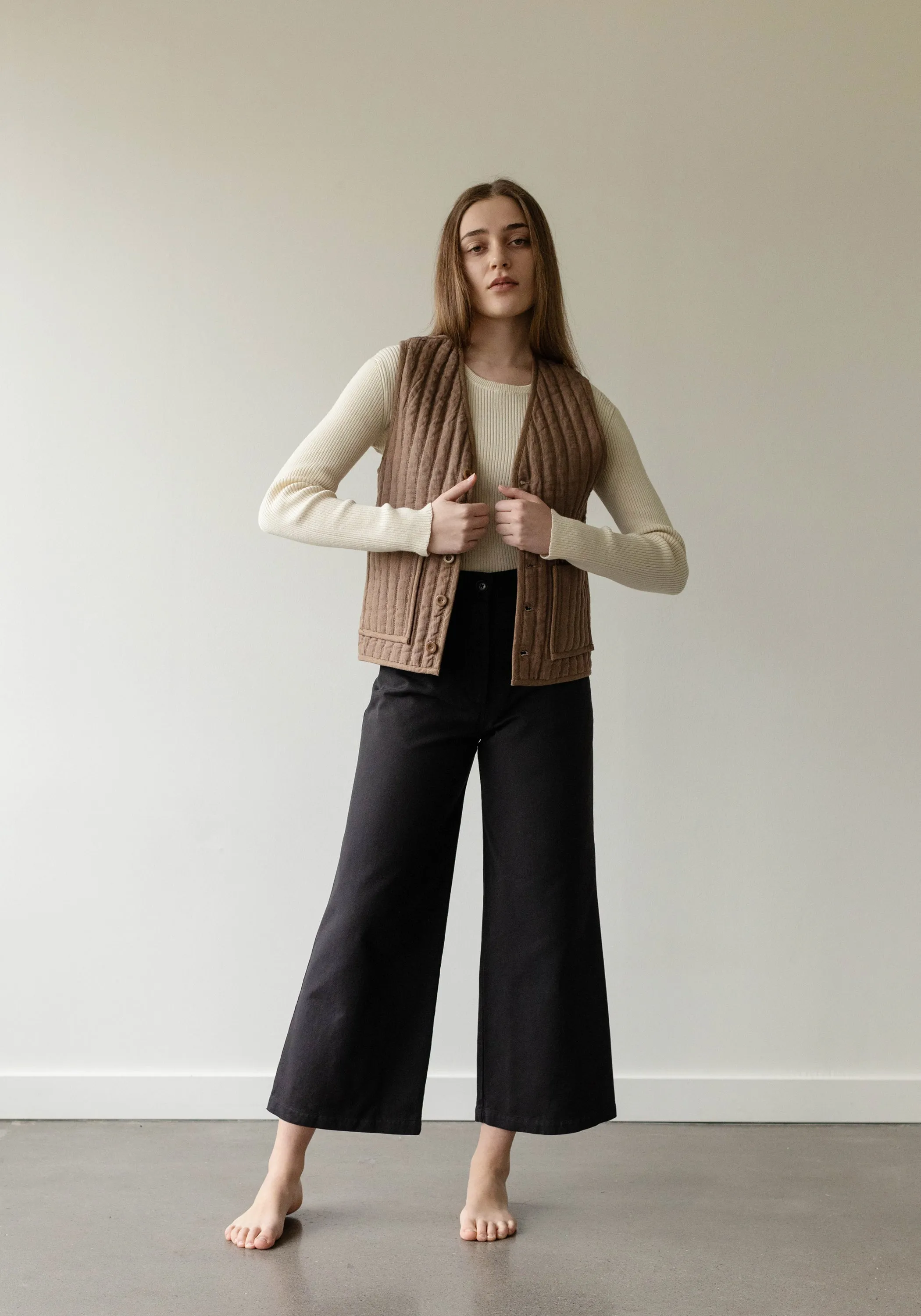 Wide Trouser Black Brushed Twill sold by First Rite product image thumbnail 3