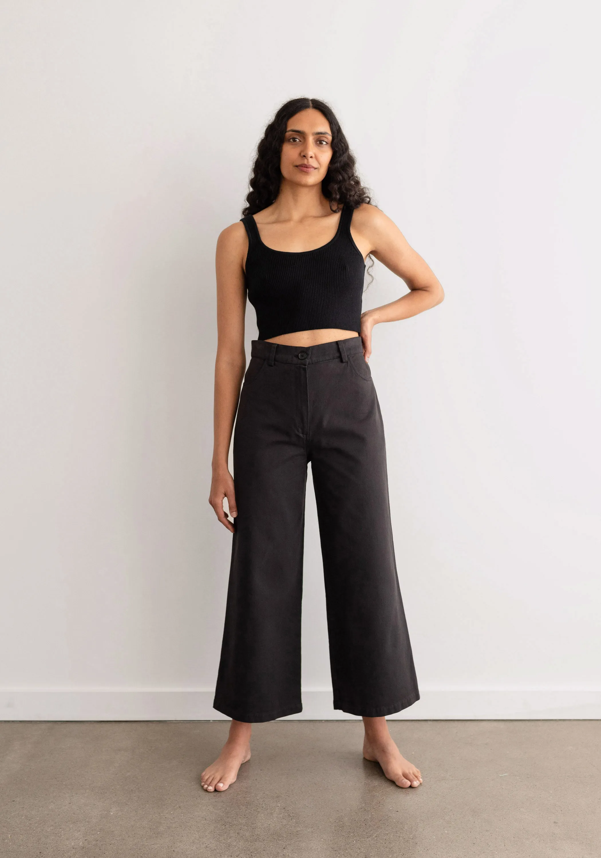 Wide Trouser Black Brushed Twill sold by First Rite product image thumbnail 4