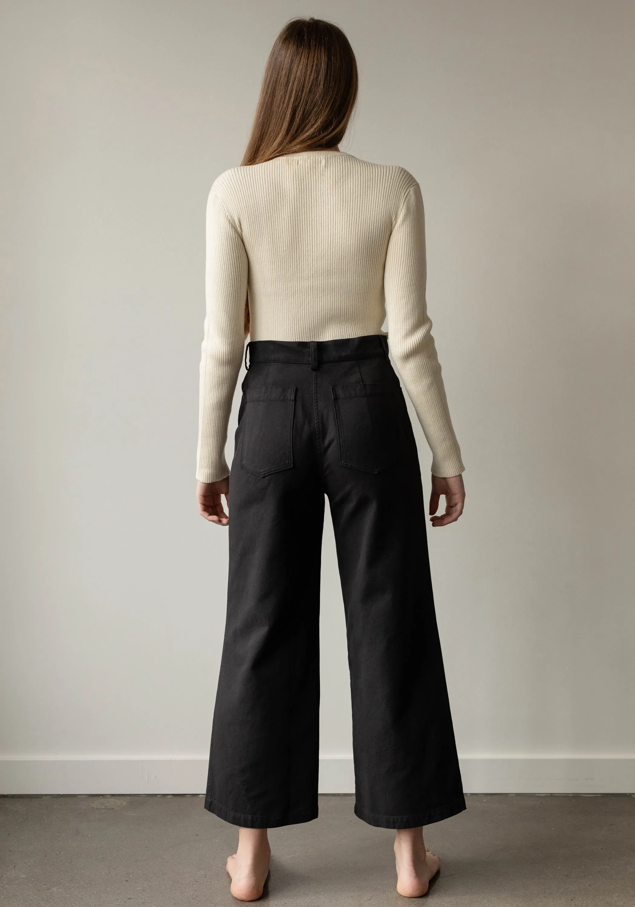 Wide Trouser Black Brushed Twill sold by First Rite product image thumbnail 2