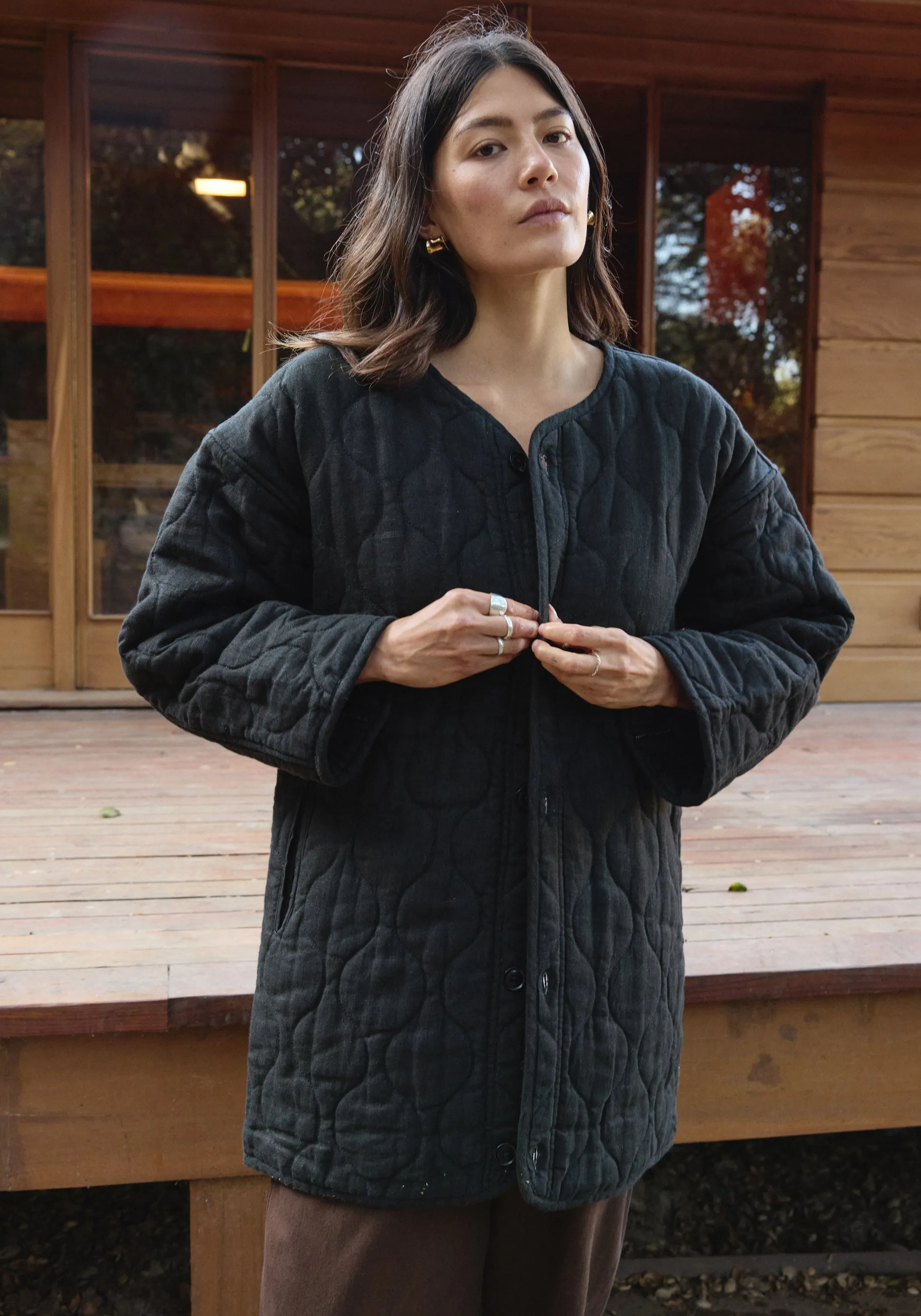 Quilted Coat Black sold by First Rite product image thumbnail 4