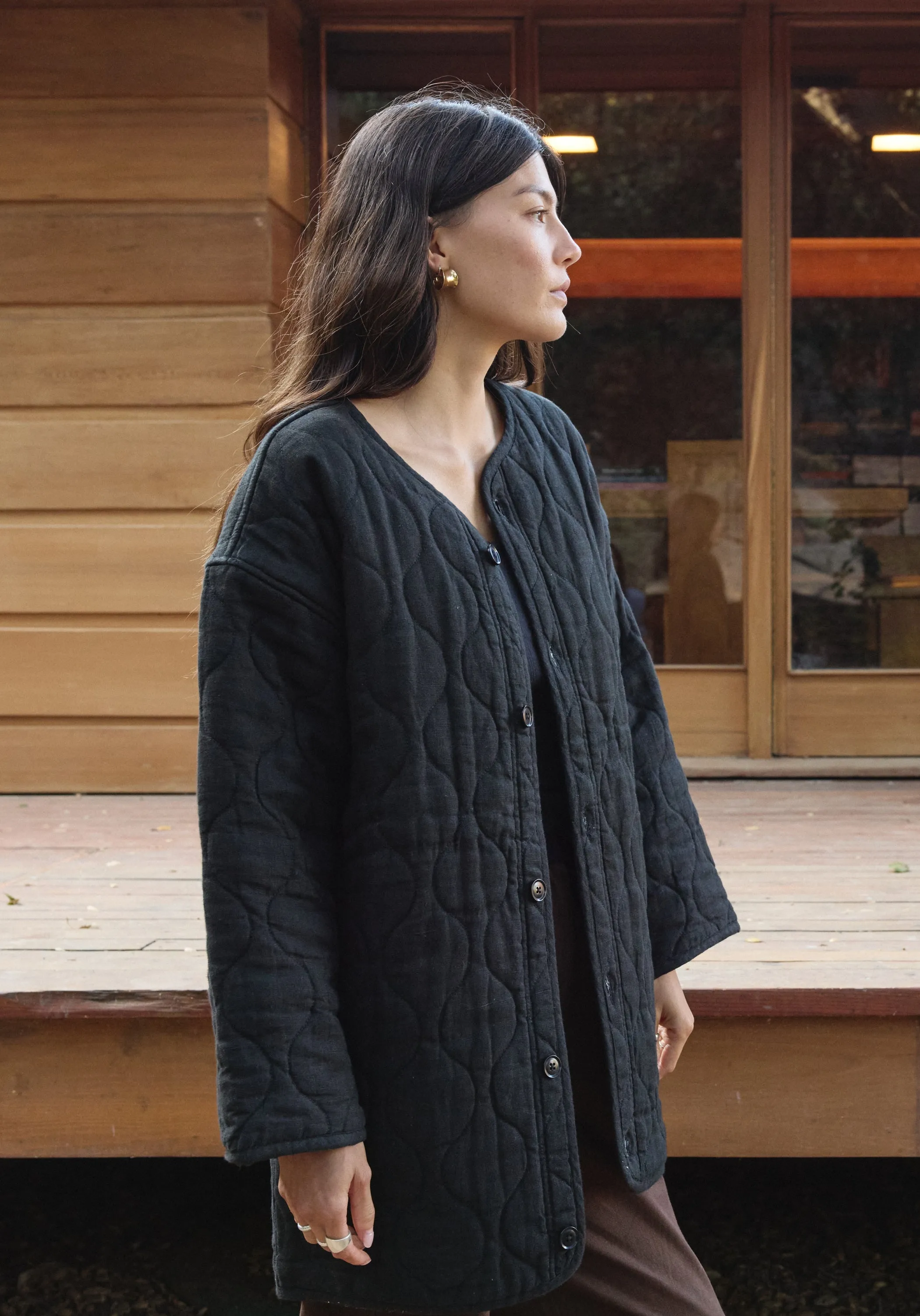 Quilted Coat Black sold by First Rite product image thumbnail 2