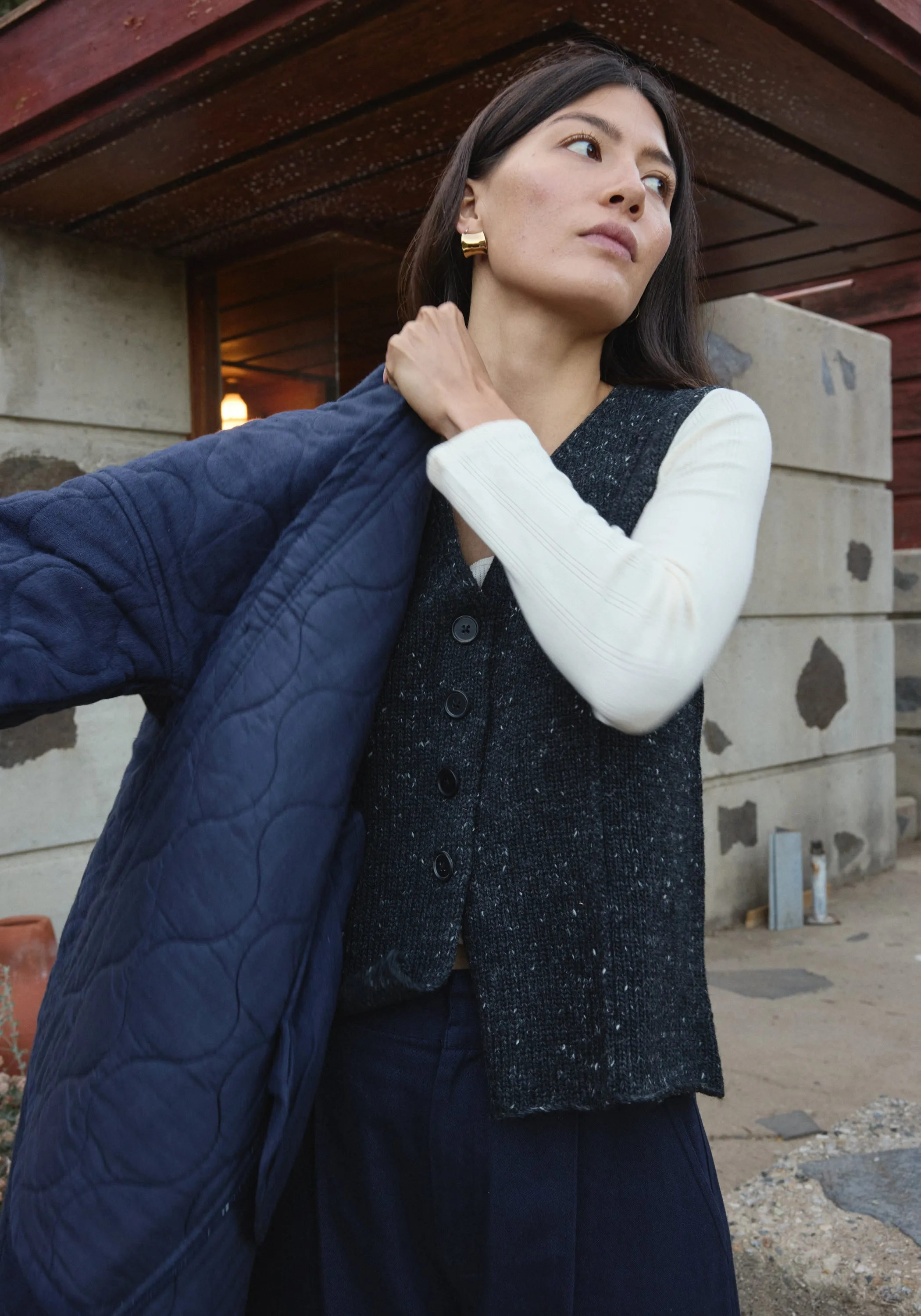 Quilted Coat Navy sold by First Rite product image thumbnail 5