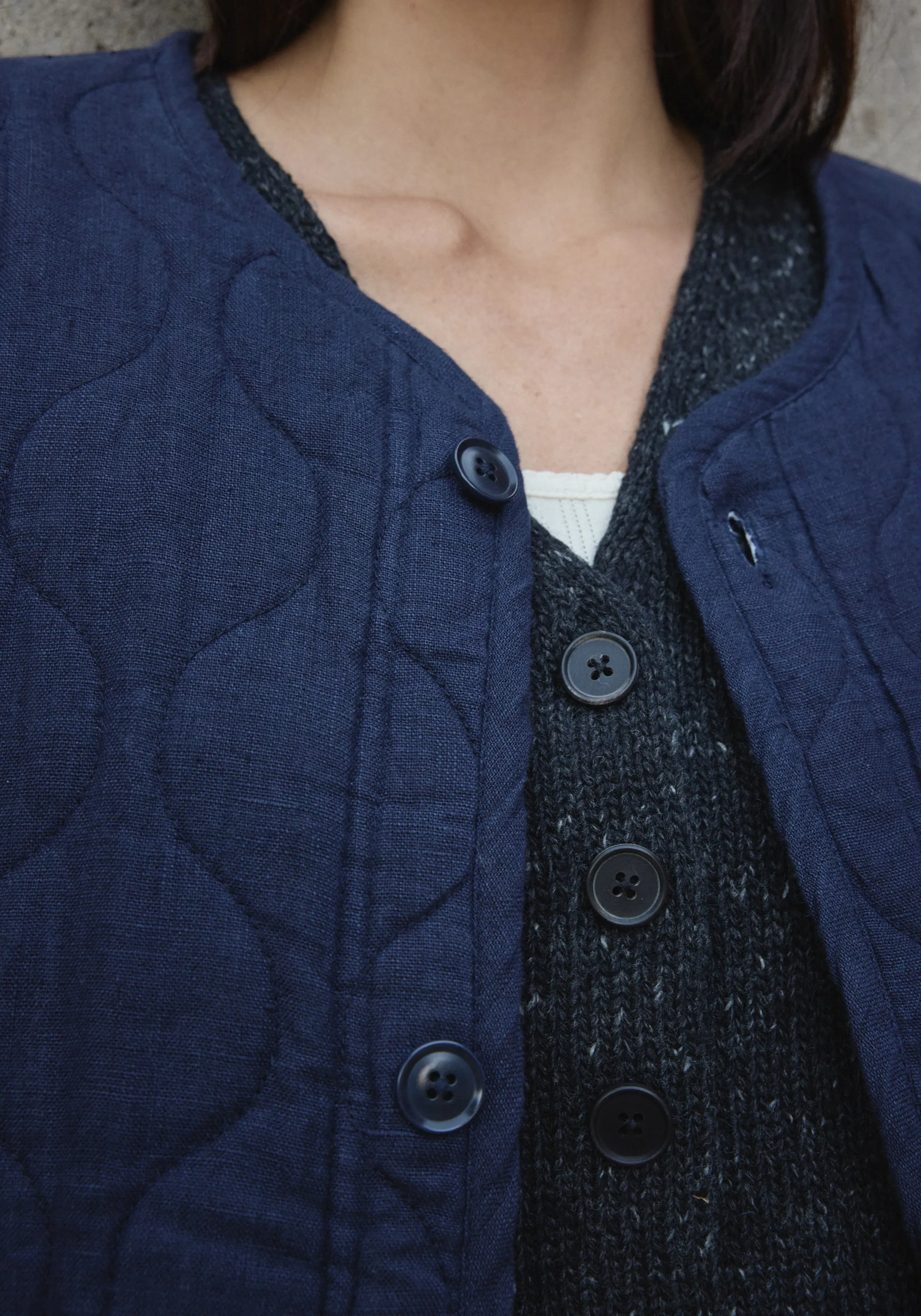 Quilted Coat Navy sold by First Rite product image thumbnail 3