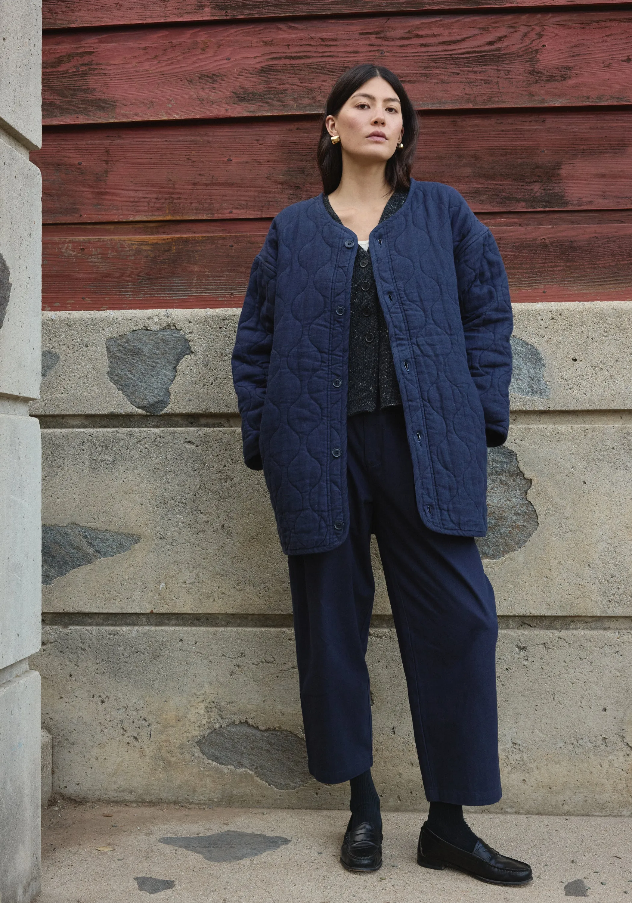 Quilted Coat Navy sold by First Rite product image thumbnail 4