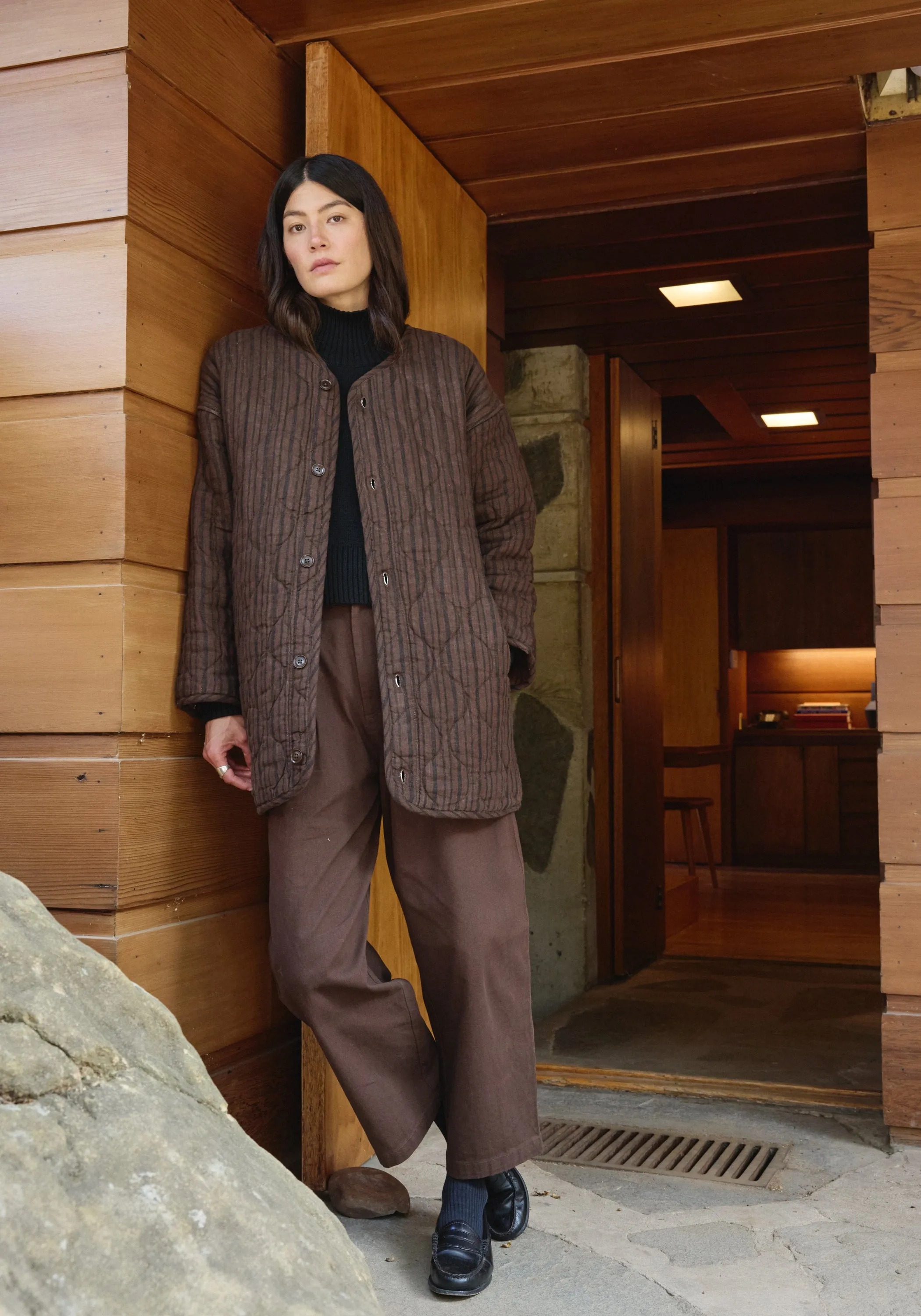 Quilted Coat Walnut Stripe sold by First Rite product image thumbnail 3