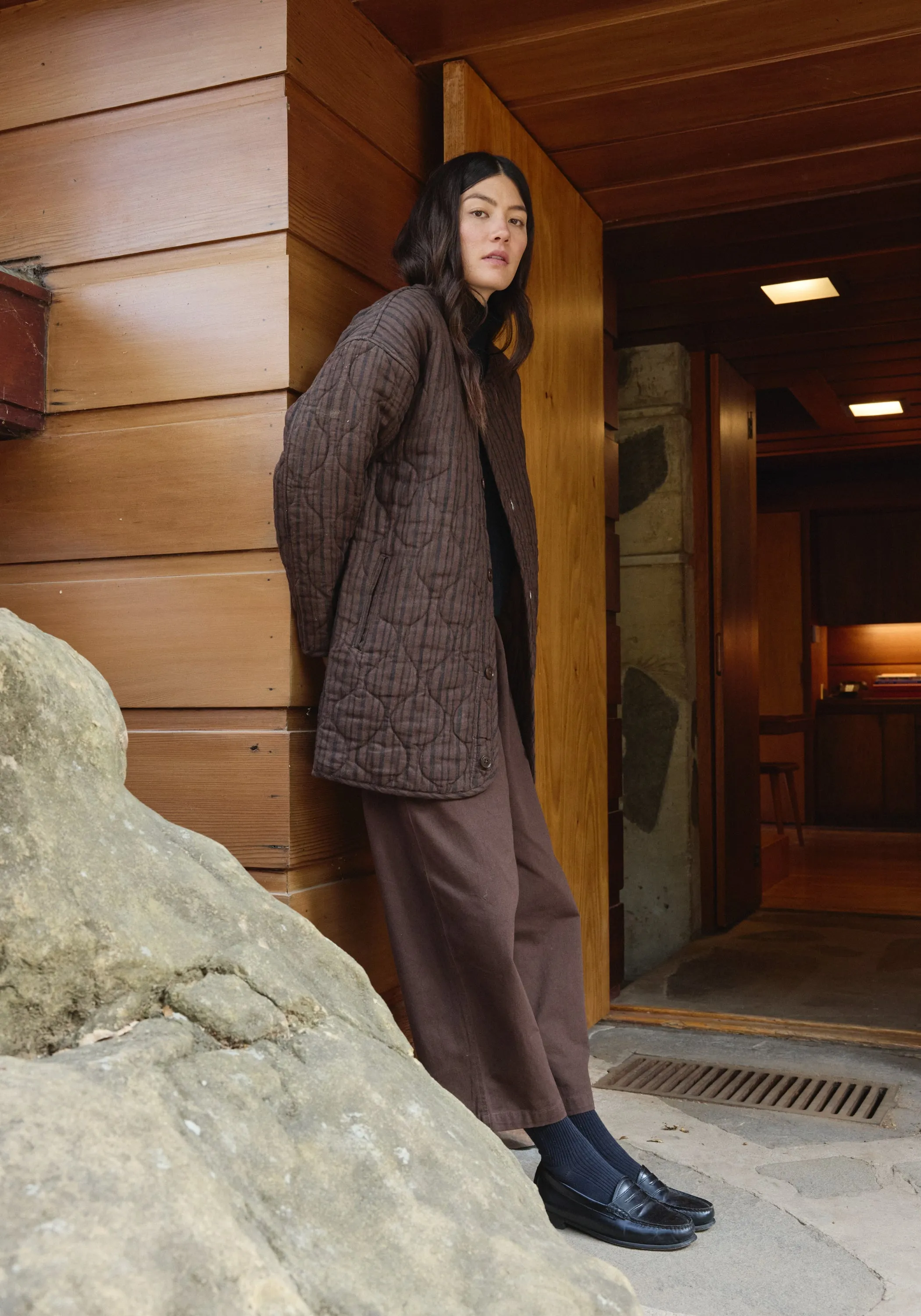 Quilted Coat Walnut Stripe sold by First Rite product image thumbnail 2