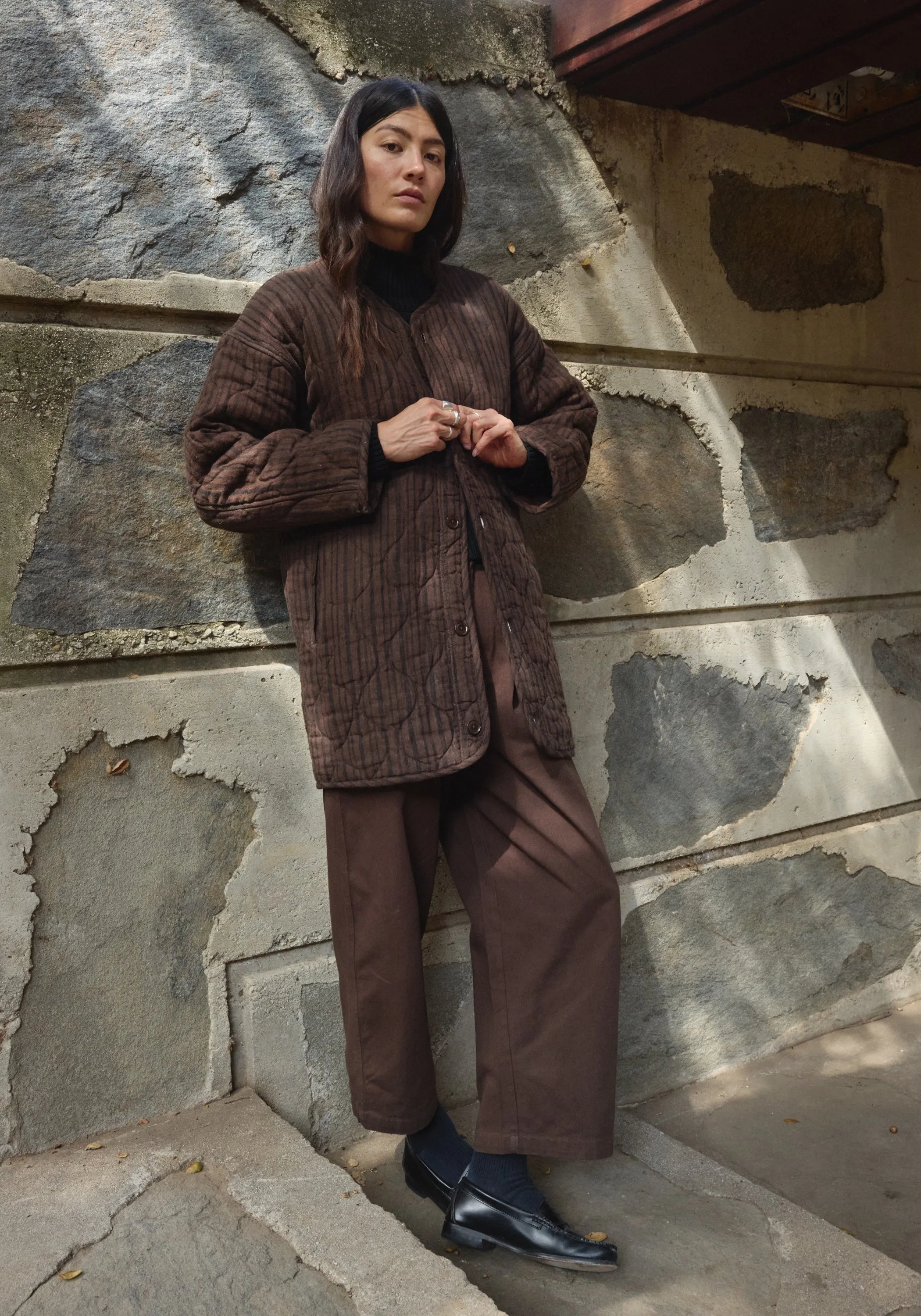 Quilted Coat Walnut Stripe sold by First Rite product image thumbnail 4