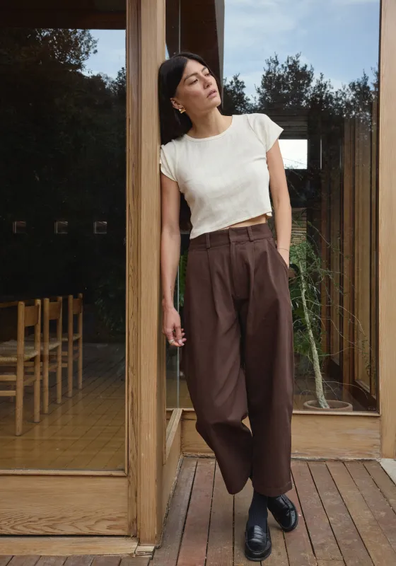 Ana Crop Trouser Walnut Twill made by First Rite