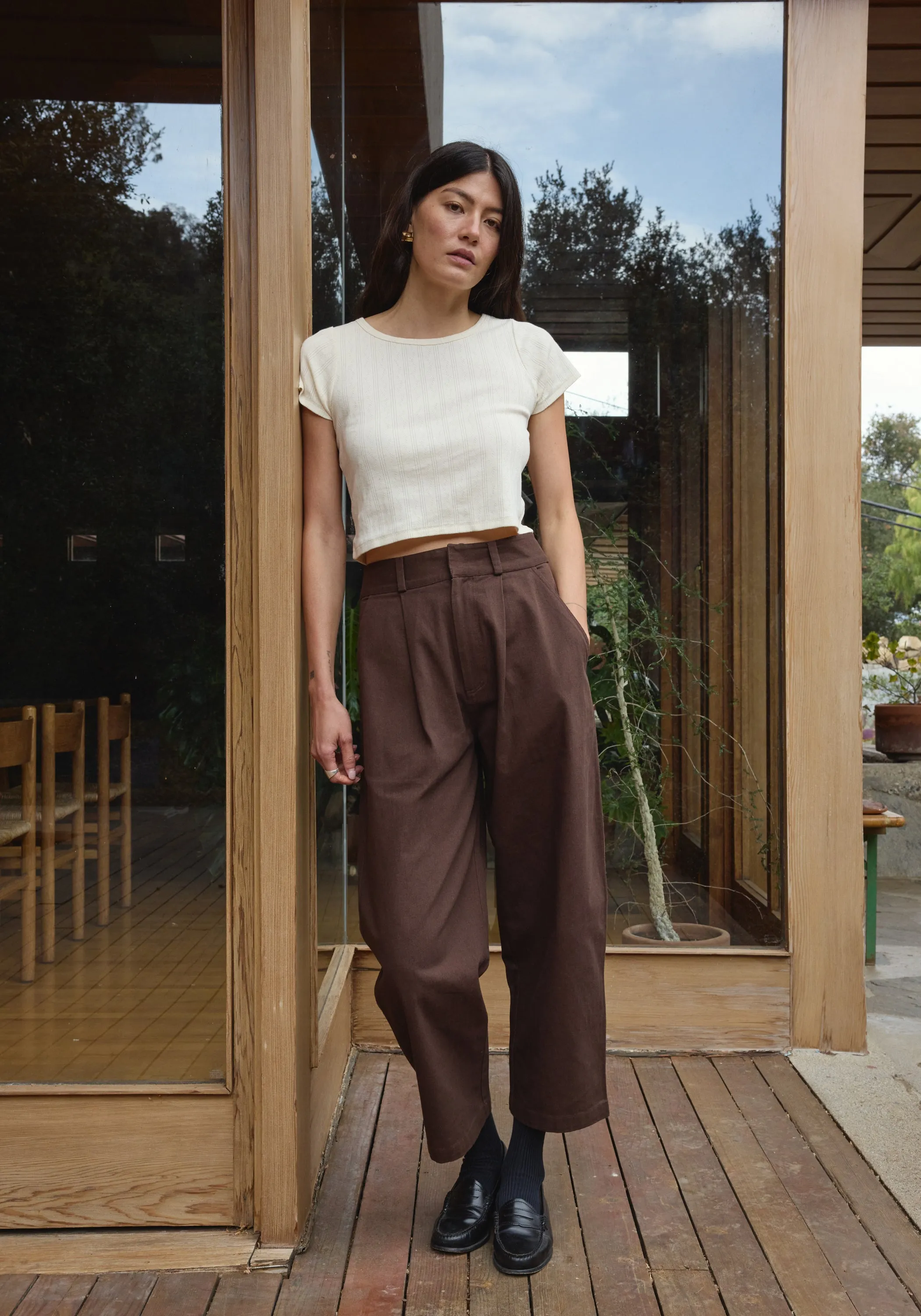 Ana Crop Trouser Walnut Twill sold by First Rite product image thumbnail 3