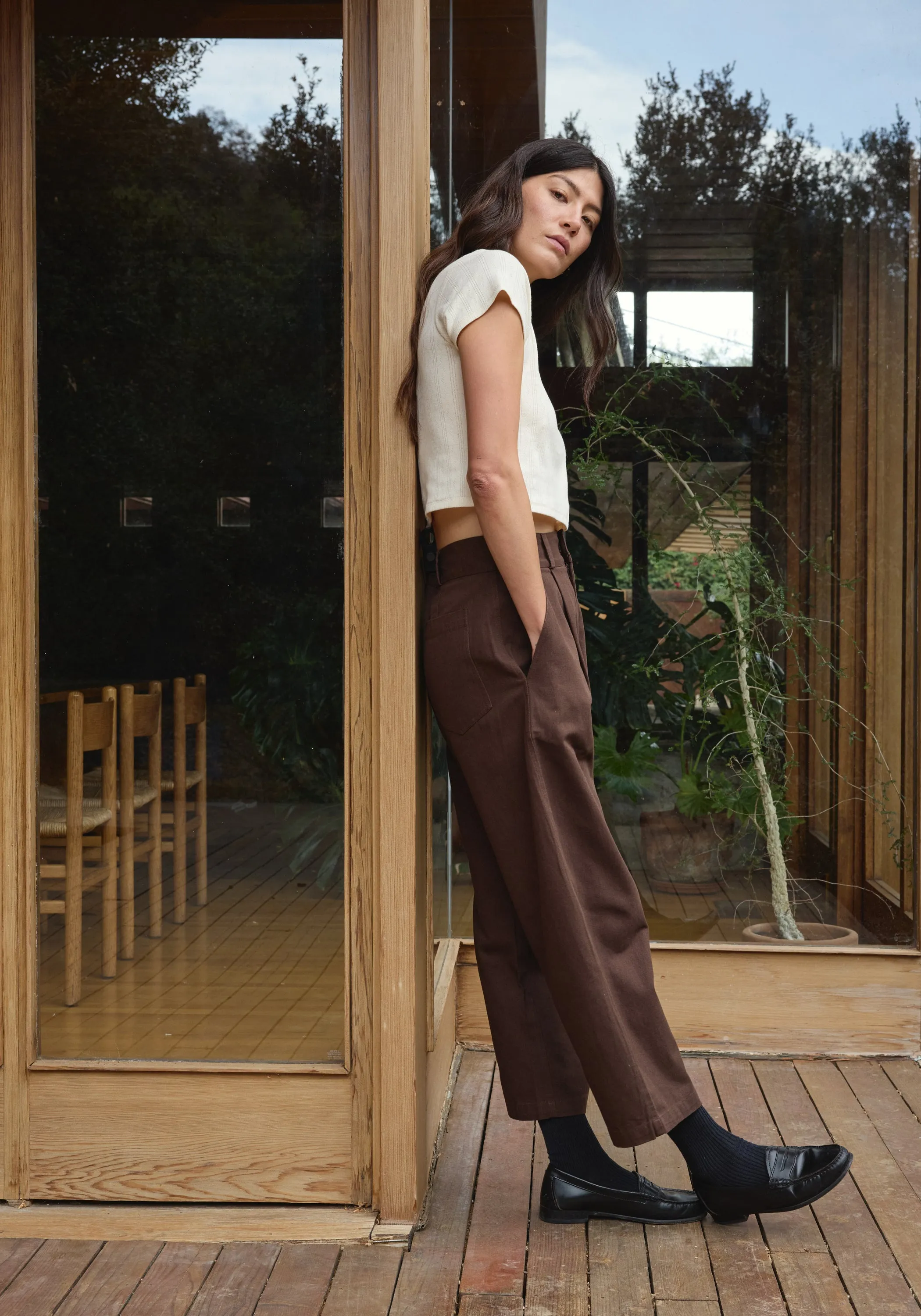Ana Crop Trouser Walnut Twill sold by First Rite product image thumbnail 4